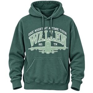 Morgan Wallen One Night At A Time 2024 Tour Hoodie Mens M Green 865 TN Concert